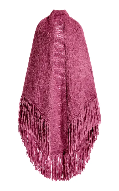 Lauren Knit Wrap in Fuchsia Welfat Cashmere sold by Gabriela Hearst