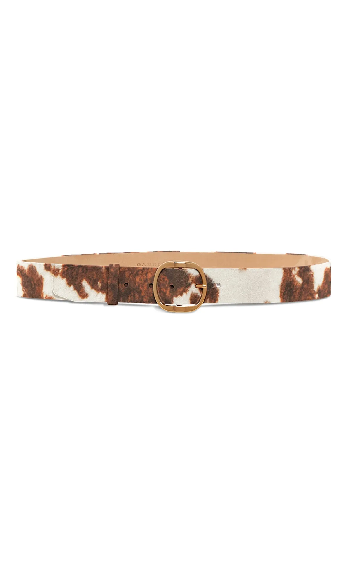 Elster Buckle Belt in Ivory Cognac Multi Suede sold by Gabriela Hearst
