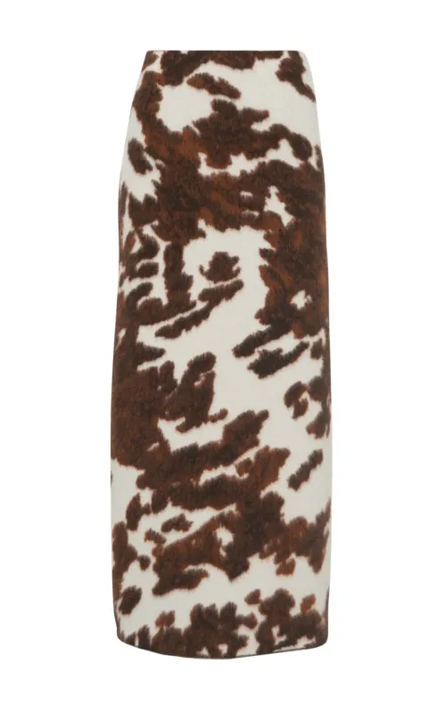 Phaedra Skirt in Ivory Cognac Multi Cashmere sold by Gabriela Hearst
