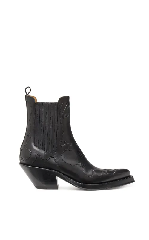 Cassidy Bootie in Black Nappa Leather sold by Gabriela Hearst