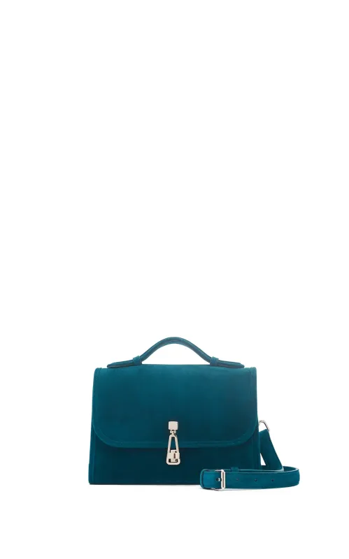 Small Leonora Flap Bag in Bottle Green Suede sold by Gabriela Hearst