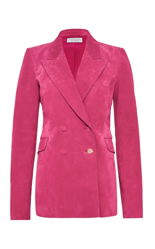 Angela Blazer in Fuchsia Sea Island Corduroy sold by Gabriela Hearst