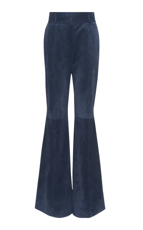 Rhein Pant in Electric Navy Suede Corduroy made by Gabriela Hearst