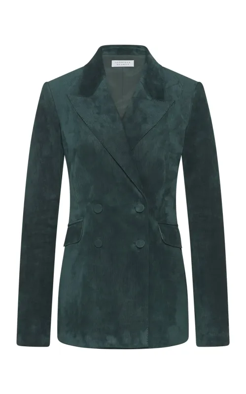 Leiva Blazer in English Green Suede Corduroy sold by Gabriela Hearst