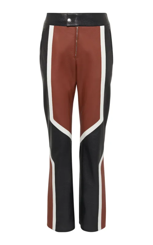 Navarre Pant in Cognac Black Leather made by Gabriela Hearst