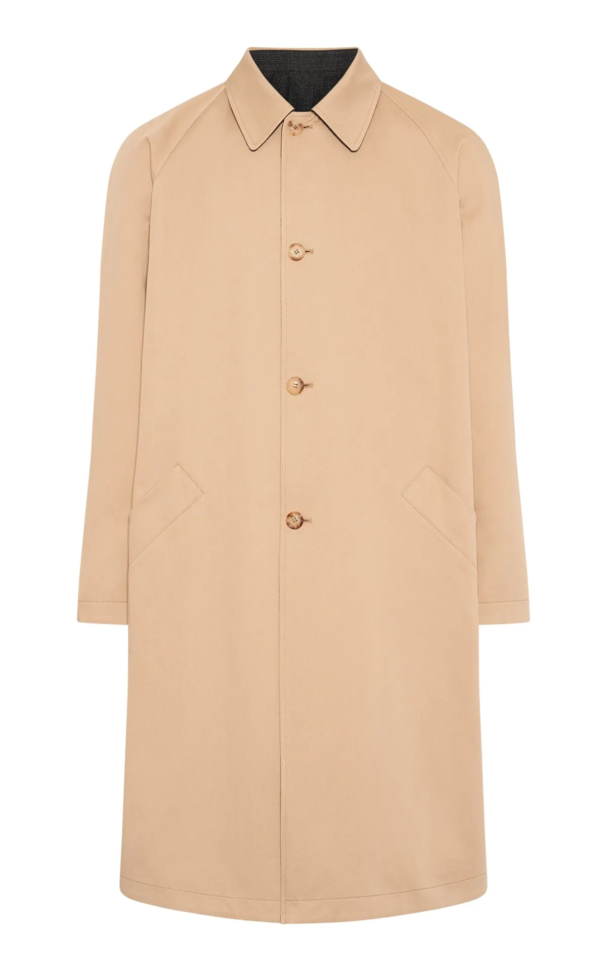 Alain Reversible Trench Coat in Camel Cotton Twill sold by Gabriela Hearst