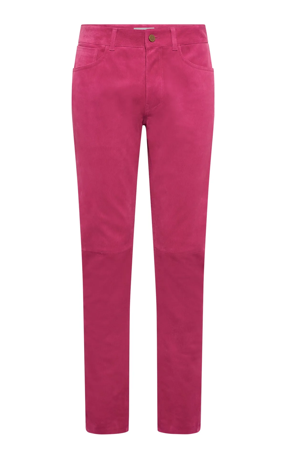 Anthony Five Pocket Pant in Fuschia Suede Corduroy sold by Gabriela Hearst