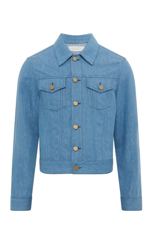 Barry Jacket in Light Blue Recycled Cotton sold by Gabriela Hearst