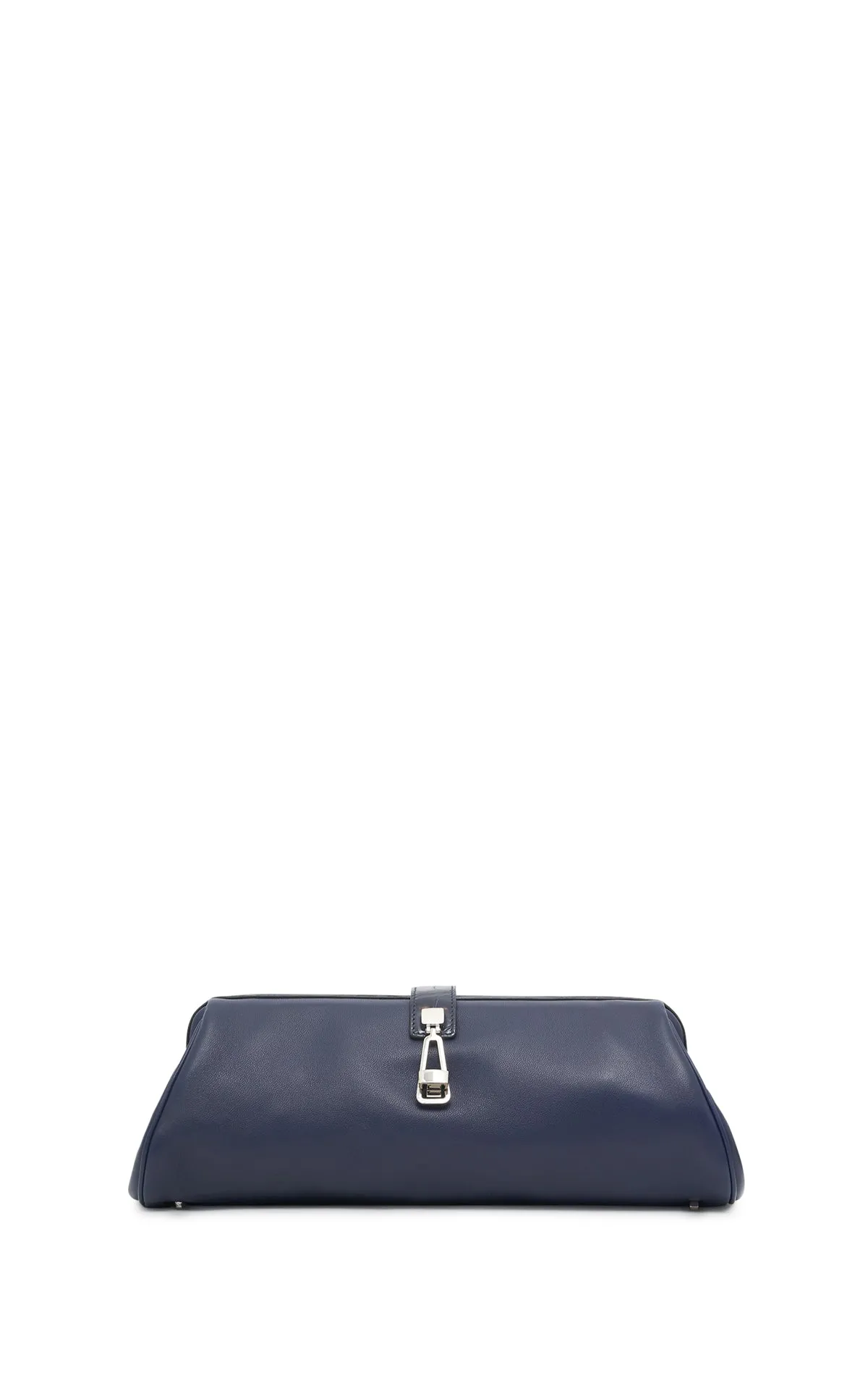 Paola Clutch in Electric Navy Nappa & Crocodile Leather sold by Gabriela Hearst
