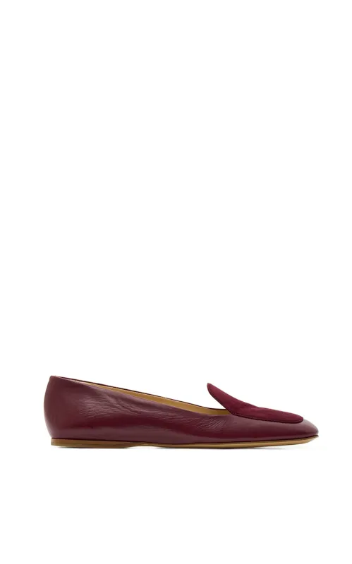Aveda Flat in Bordeaux Leather sold by Gabriela Hearst