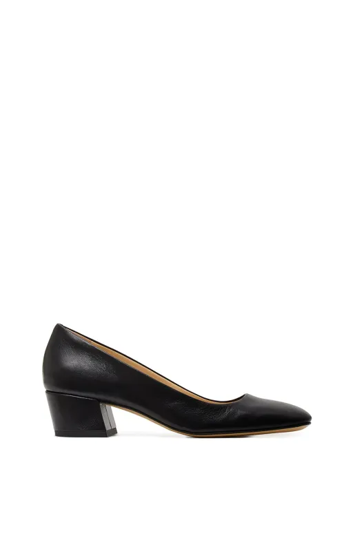 Agathe Low Heel Pump in Black Leather sold by Gabriela Hearst