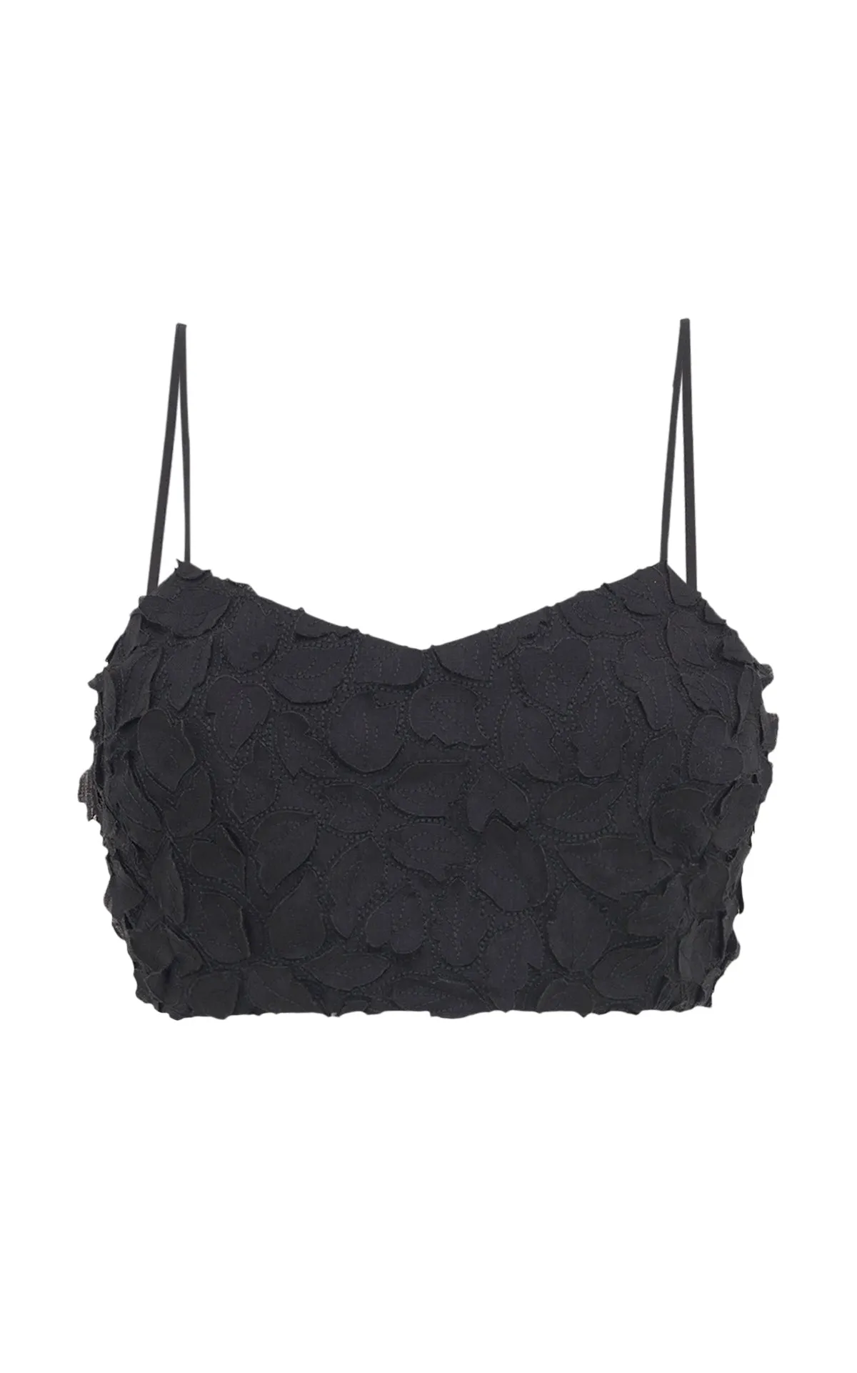 Priya Bra Top in Black Printed Silk sold by Gabriela Hearst