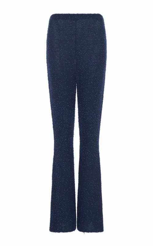 Sidney Knit Pants in Electric Navy Colbalt Beaded Cashmere made by Gabriela Hearst