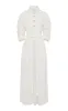 Delyth Dress in White Recycled Cotton Denim sold by Gabriela Hearst