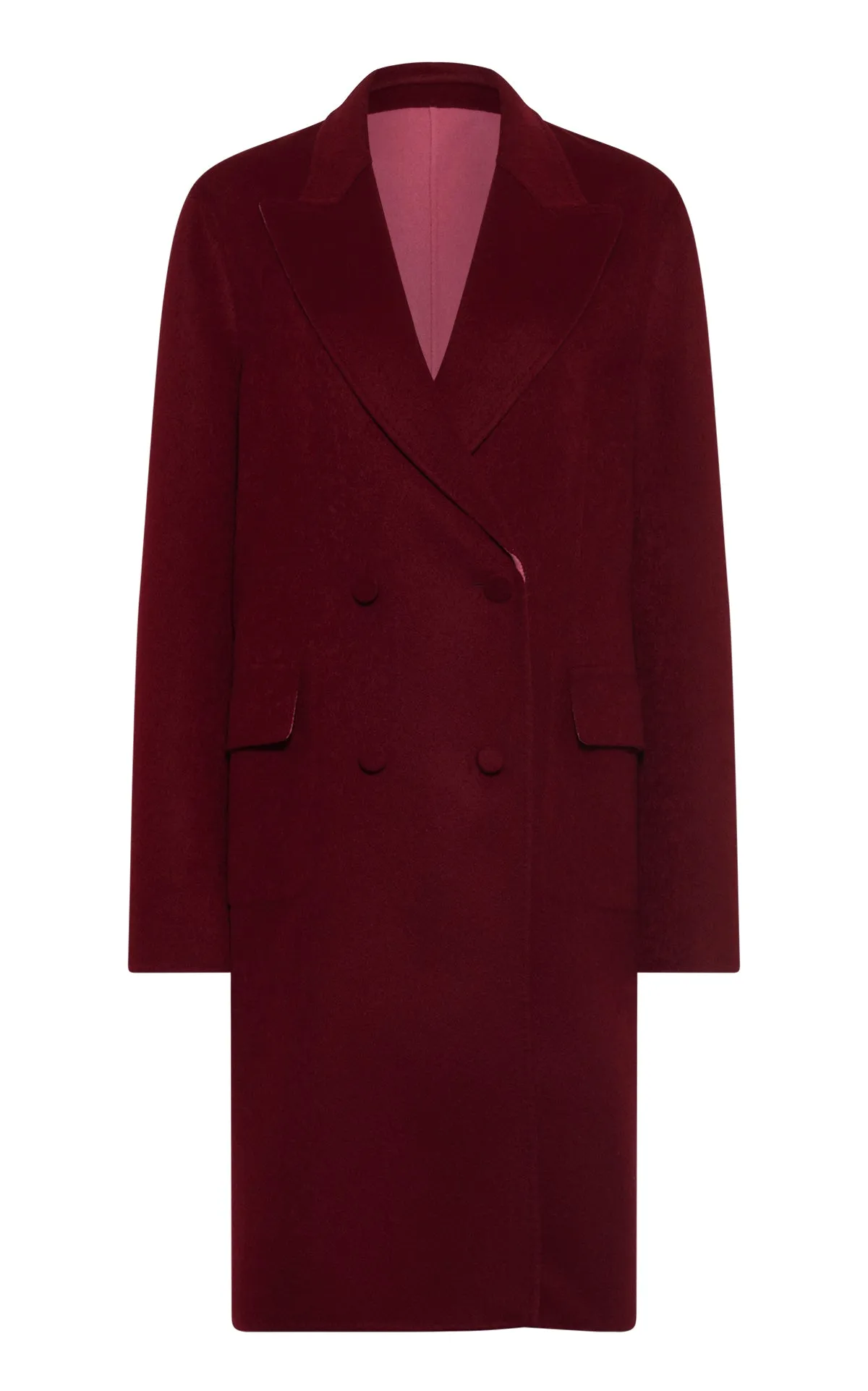 McAffrey Coat in Bordeaux Pink Cashmere sold by Gabriela Hearst
