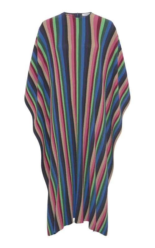 Davin Knit Poncho in Striped Multi Cashmere Silk made by Gabriela Hearst