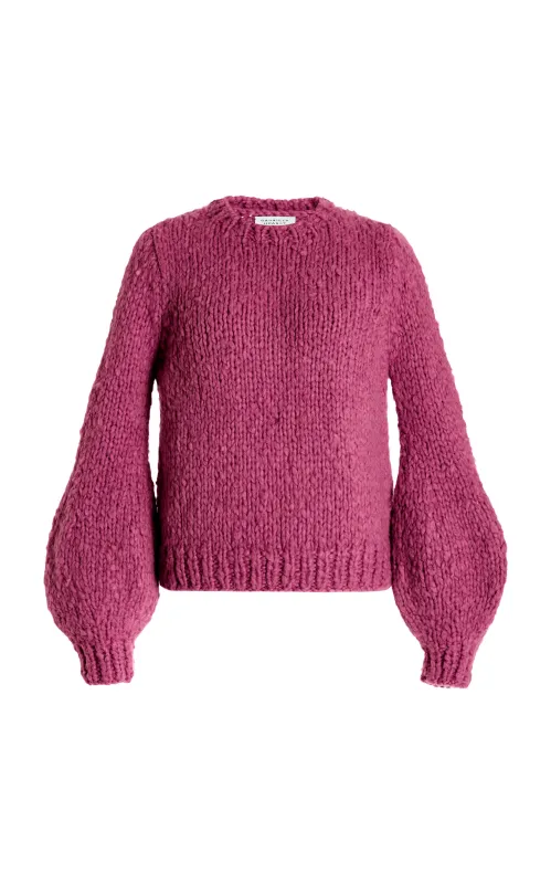 Clarissa Knit Sweater in Fuschia Cashmere made by Gabriela Hearst