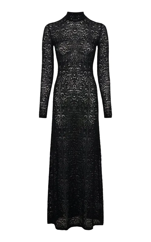 Anya Knit Dress in Black Cashmere Silk sold by Gabriela Hearst