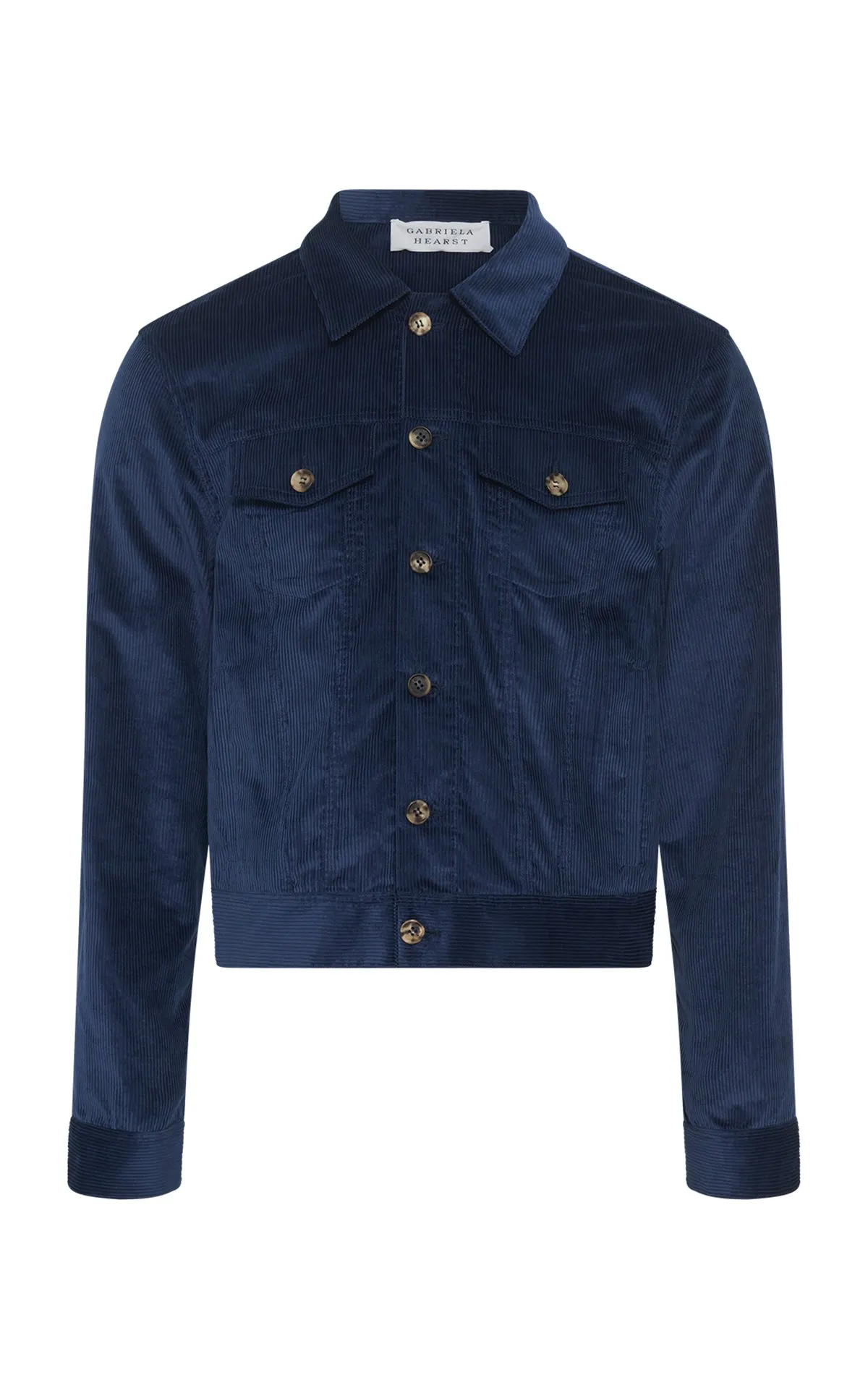 Barry Jacket in Electric Navy Suede Corduroy sold by Gabriela Hearst