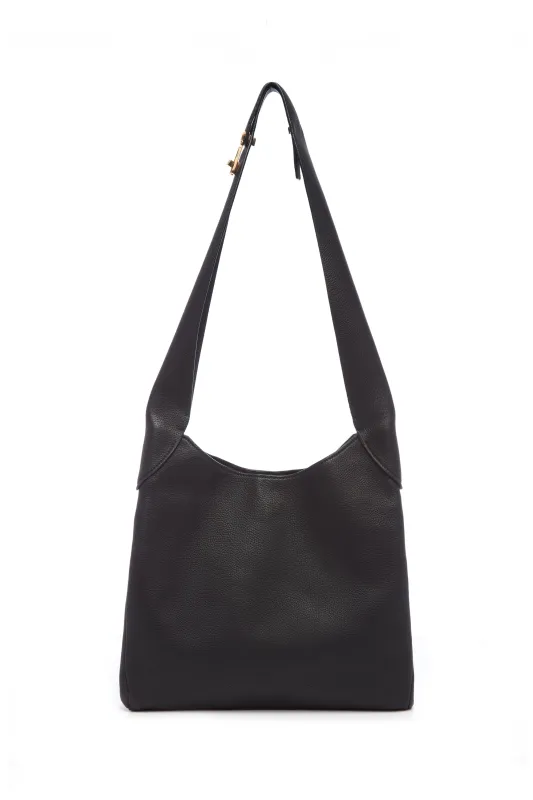 Small Hobo Bag in Black Textured Nappa Leather sold by Gabriela Hearst