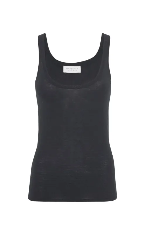 Cinxia Knit Tank Top in Black Cashmere Silk with Hemp sold by Gabriela Hearst