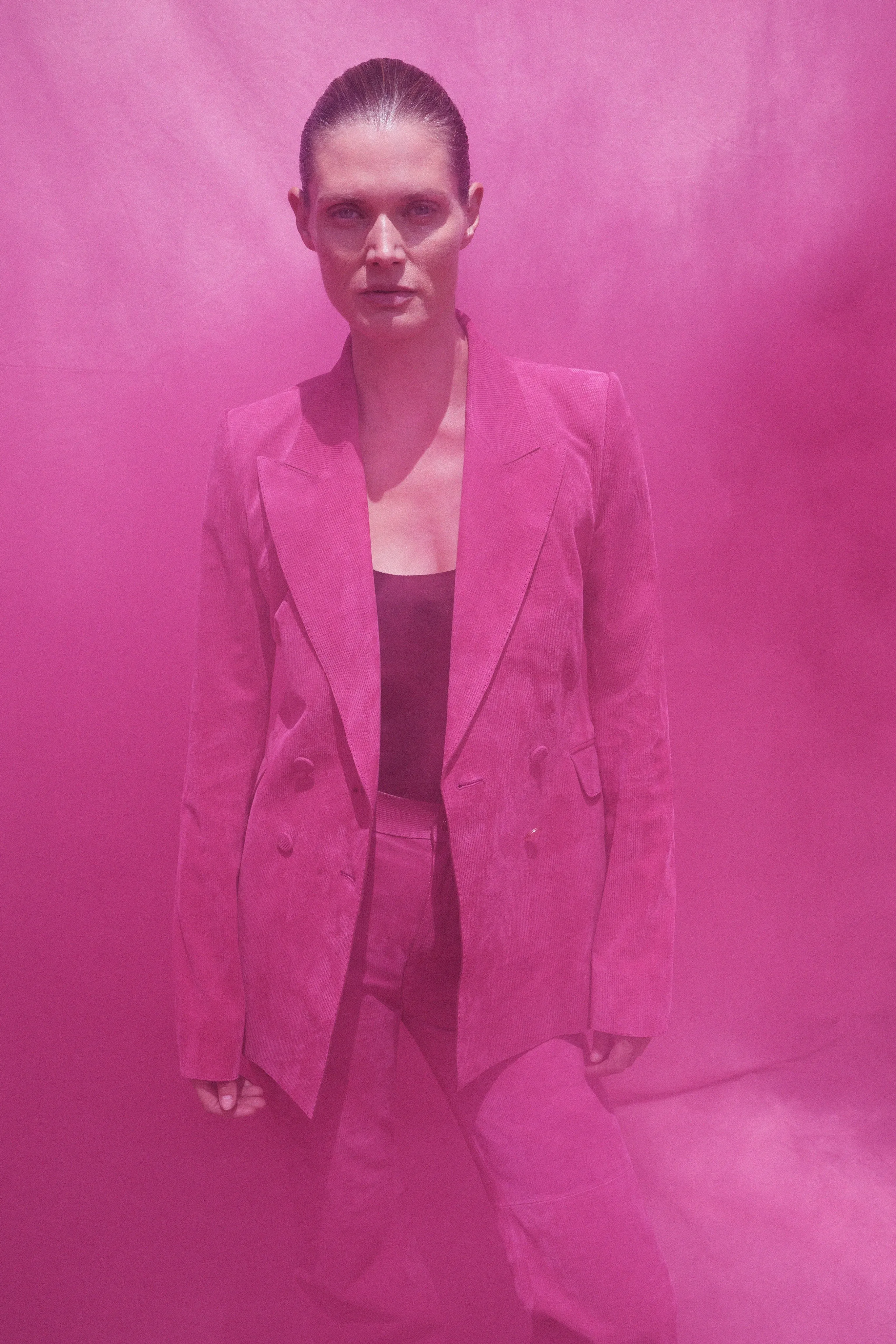 Vesta Pant in Fuchsia Sea Island Cotton Corduroy sold by Gabriela Hearst product image thumbnail 2