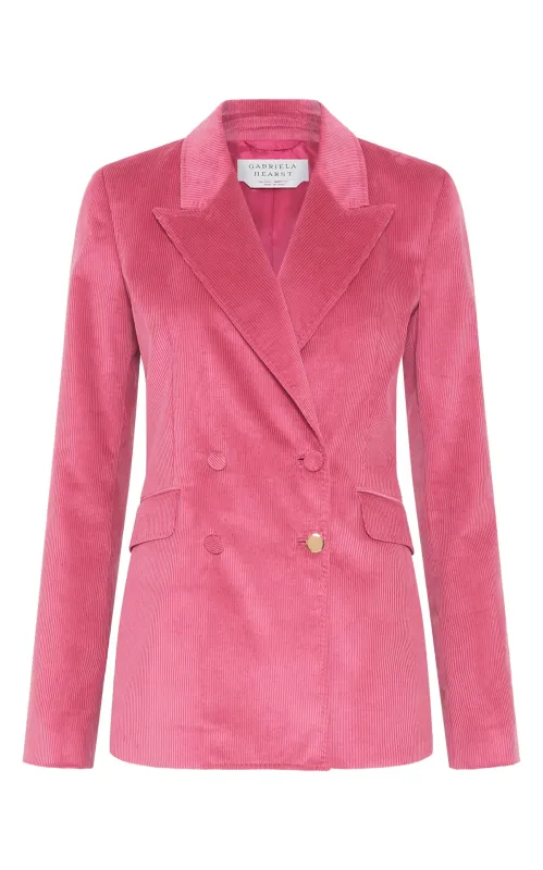 Angela Blazer in Fuchsia Sea Island Cotton Corduroy sold by Gabriela Hearst