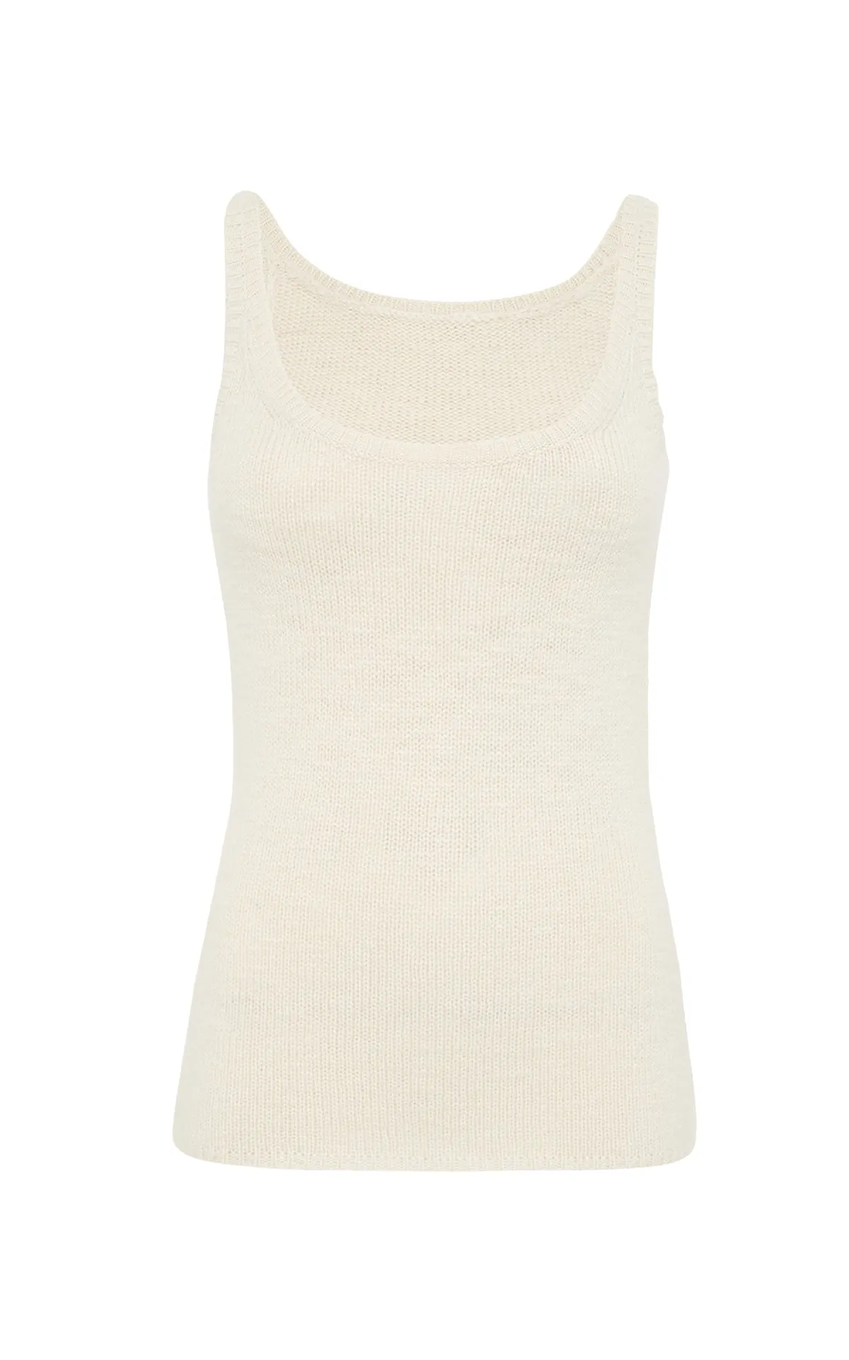 Jayce Knit Tank Top in Ivory Cashmere sold by Gabriela Hearst