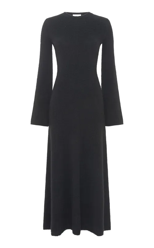 Uriel Dress in Black Brushed Cashmere sold by Gabriela Hearst