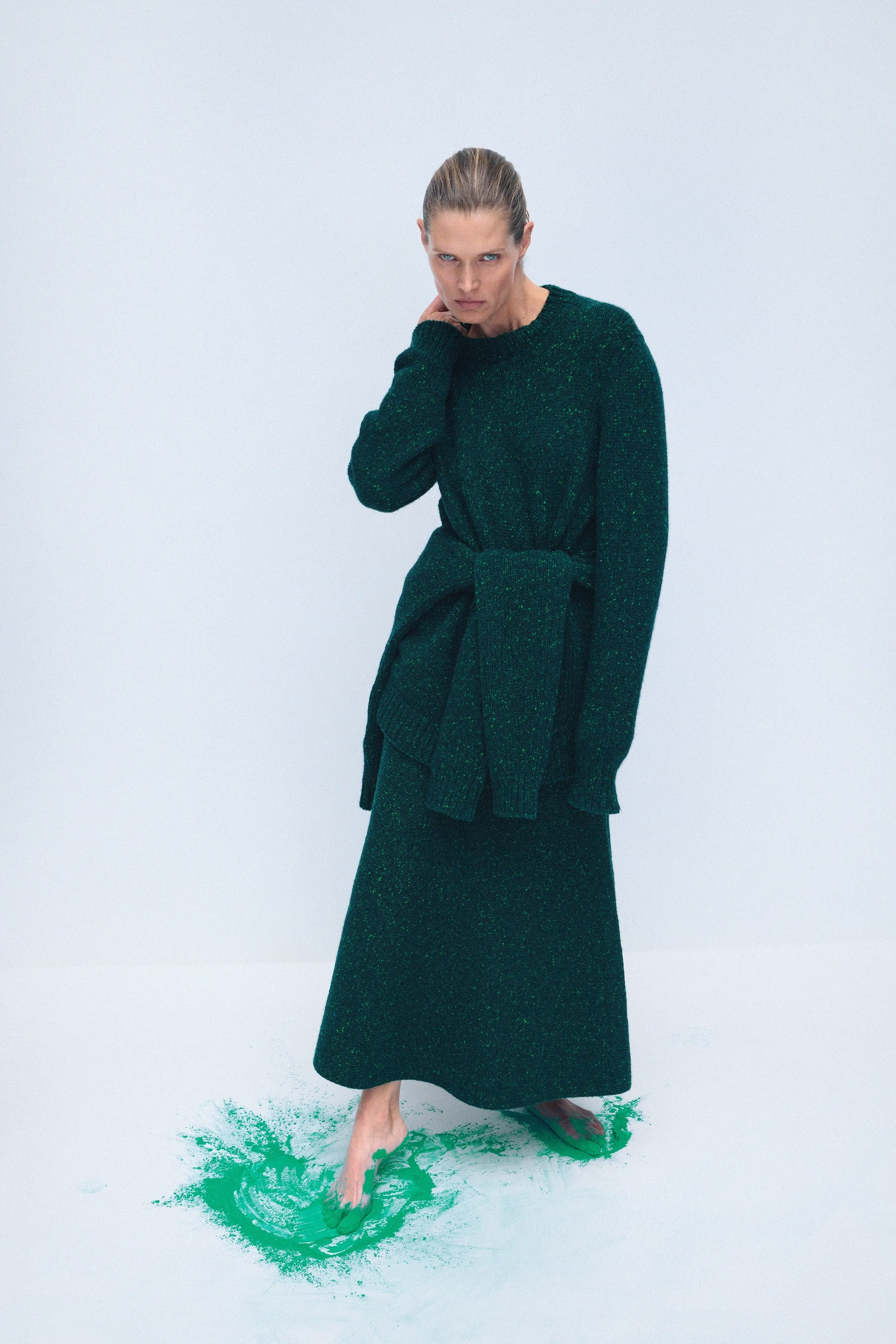Eden Knit Skirt in English Green Cashmere sold by Gabriela Hearst product image thumbnail 2