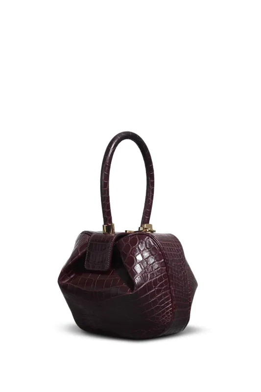 Demi Bag in Bordeaux Crocodile Leather sold by Gabriela Hearst