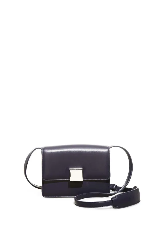 Mercedes Flap Bag in Navy Nappa Leather sold by Gabriela Hearst
