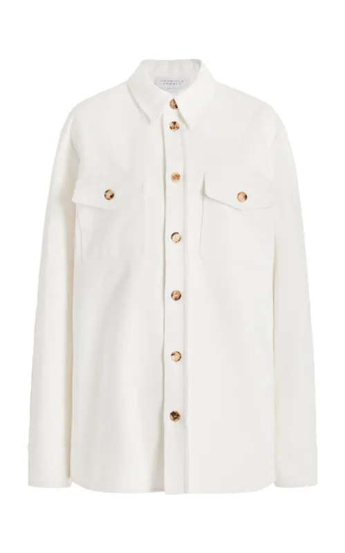 Everly Overshirt in White Organic Cotton Denim sold by Gabriela Hearst