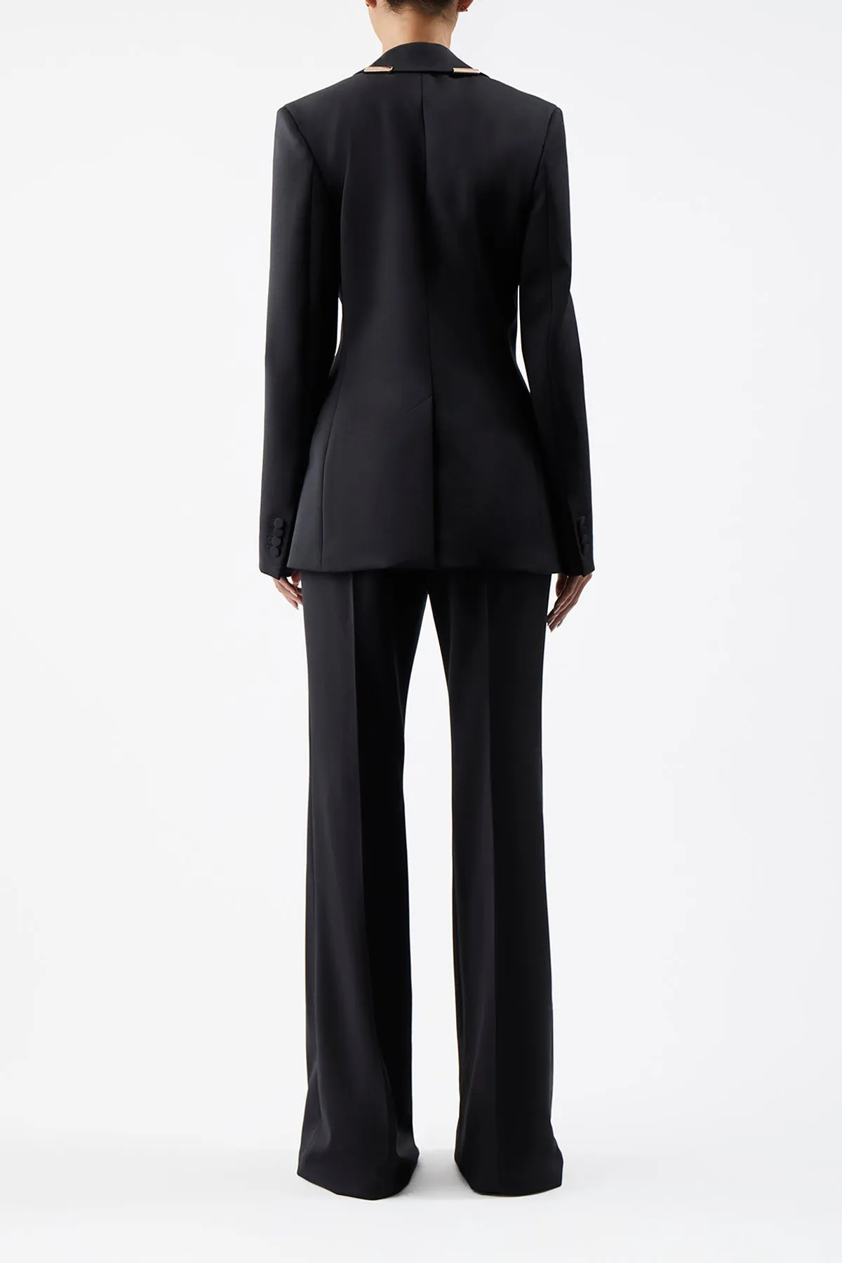 Leiva Blazer in Black Sportswear Wool with Gold Bars sold by Gabriela Hearst product image thumbnail 5