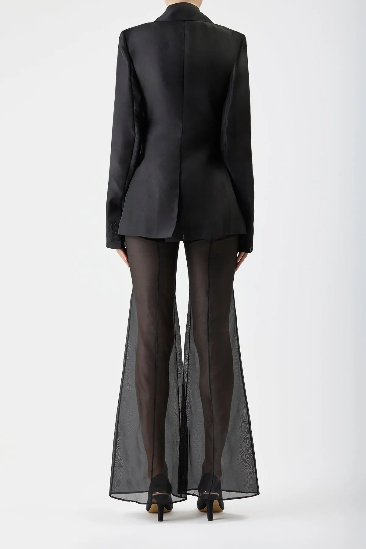 Leiva Sheer Blazer in Black Silk Organza sold by Gabriela Hearst product image thumbnail 5