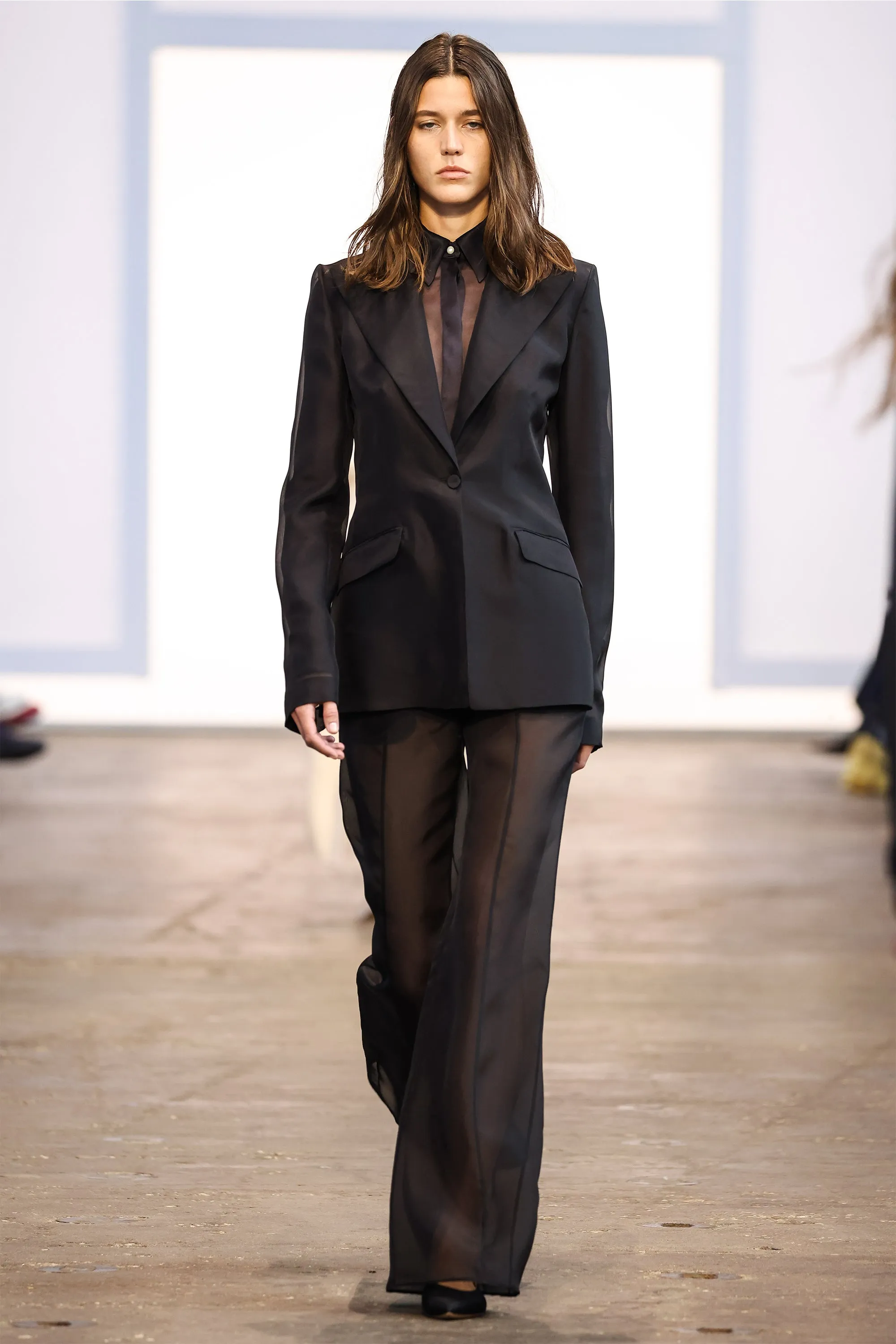 Leiva Sheer Blazer in Black Silk Organza sold by Gabriela Hearst product image thumbnail 2