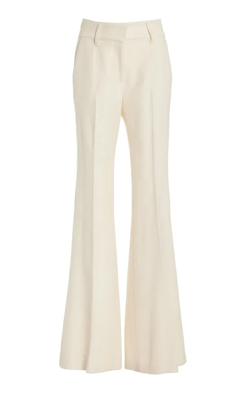 Rhein Pant in Ivory Silk Virgin Wool Slub made by Gabriela Hearst