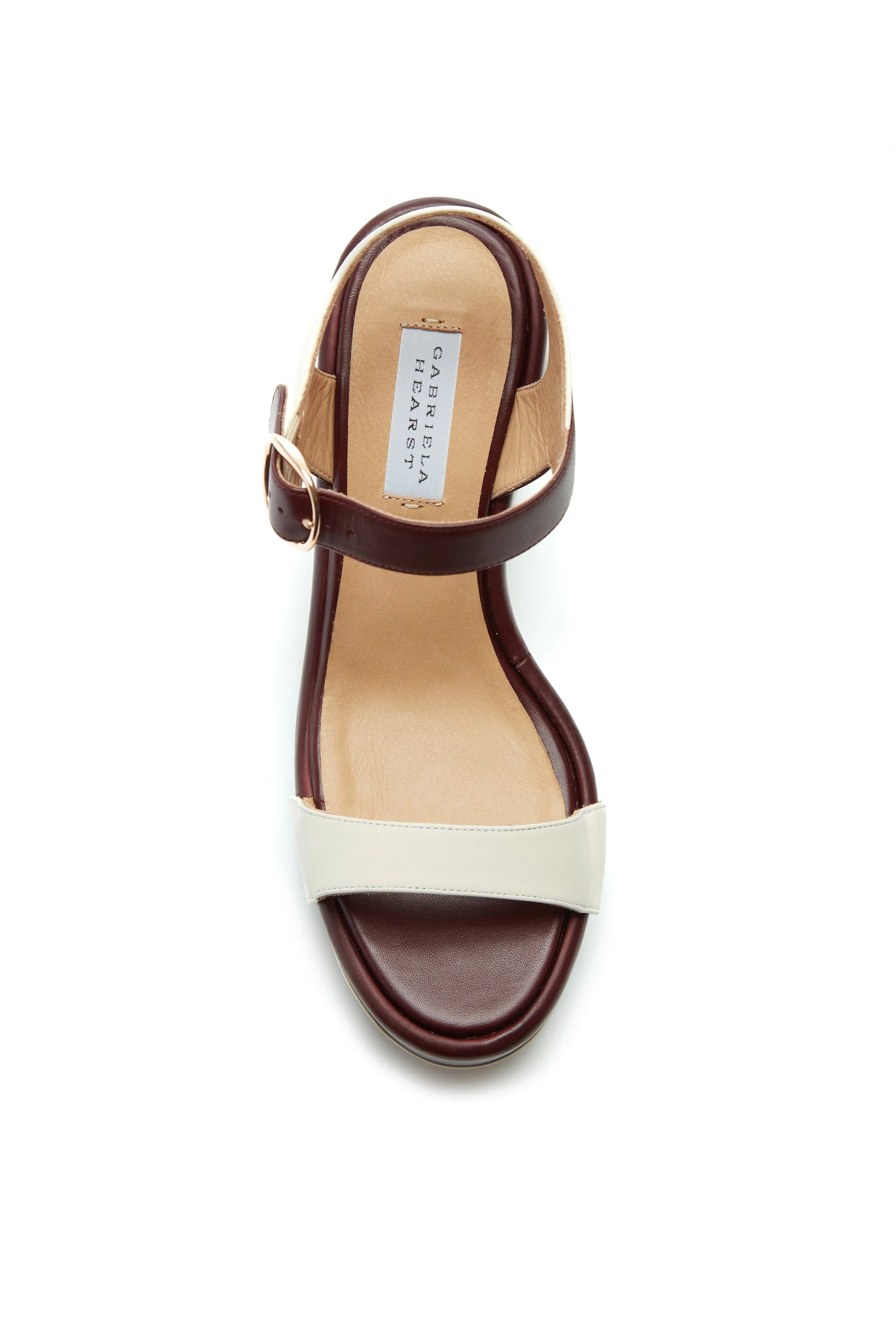 Iris Platform Sandal in Cream Bordeaux Nappa Leather sold by Gabriela Hearst product image thumbnail 4