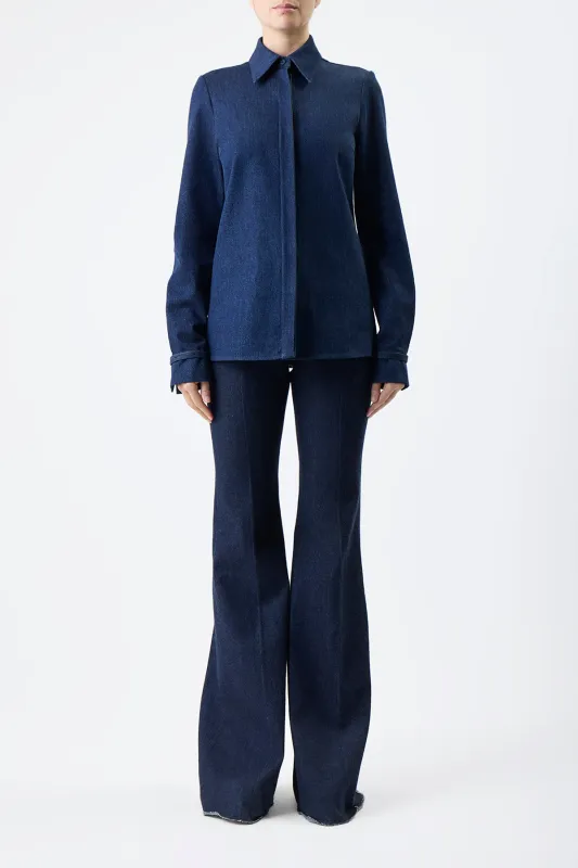 Cruz Shirt in Organic Raw Denim sold by Gabriela Hearst