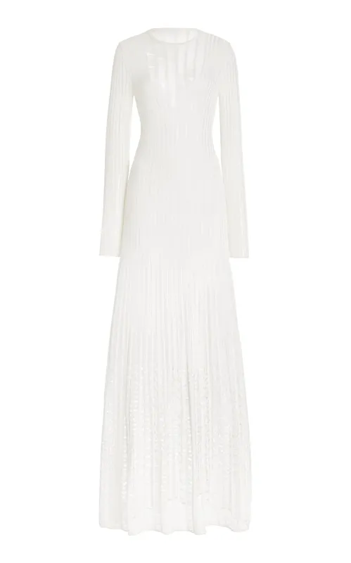 Maia Knit Dress in Ivory Shappe Silk sold by Gabriela Hearst