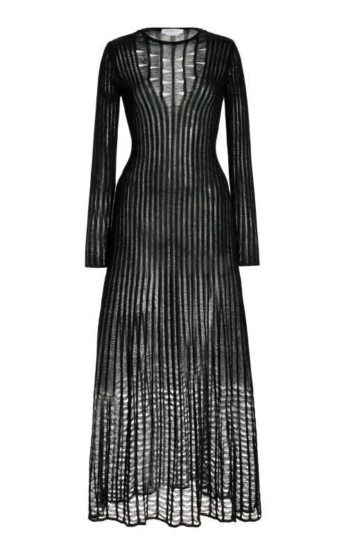 Maia Knit Dress in Black Shappe Silk sold by Gabriela Hearst