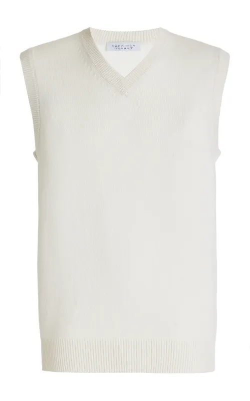 Fielding Knit Vest in Ivory Cashmere sold by Gabriela Hearst