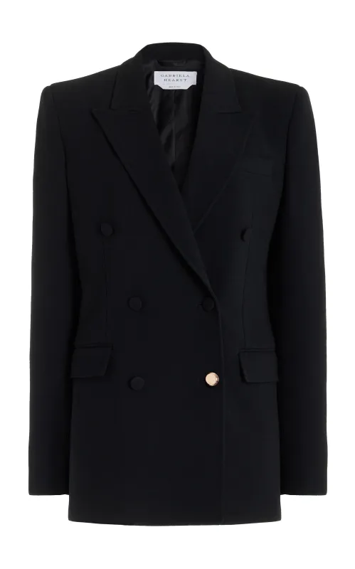 Gavin Blazer in Black Virgin Wool Crepe sold by Gabriela Hearst