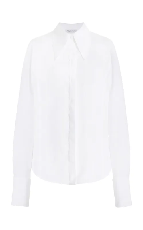 Albruna Shirt in White Aloe Linen sold by Gabriela Hearst