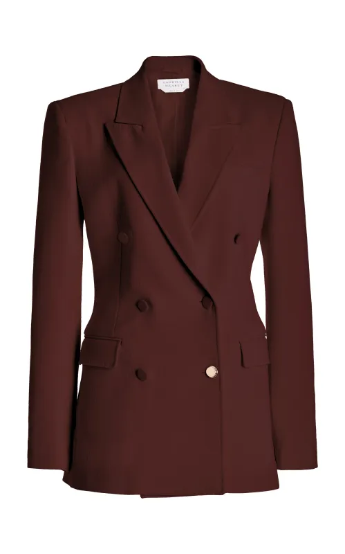 Gavin Blazer in Deep Bordeaux Virgin Wool Crepe sold by Gabriela Hearst