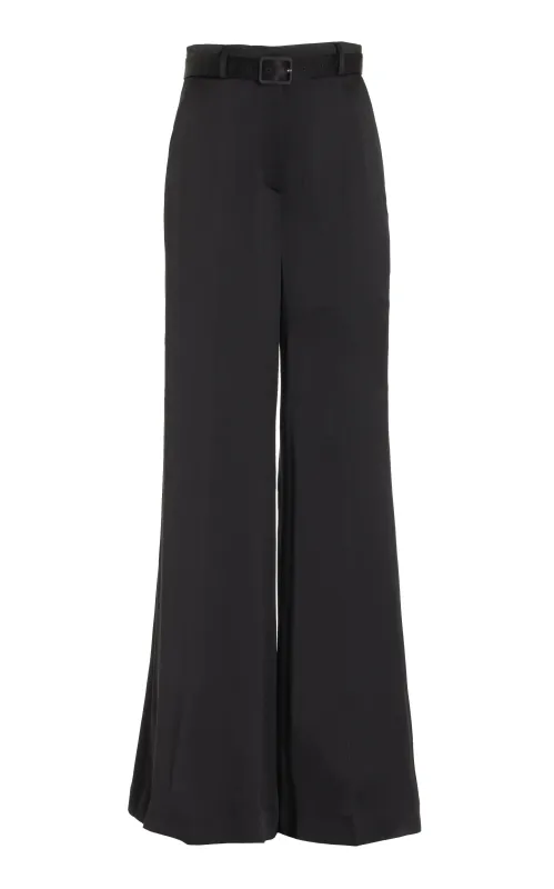 Mabon Pant in Black Silk Satin sold by Gabriela Hearst