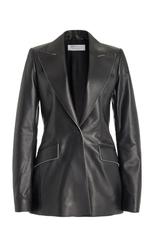 Leiva Blazer in Black Nappa Leather sold by Gabriela Hearst