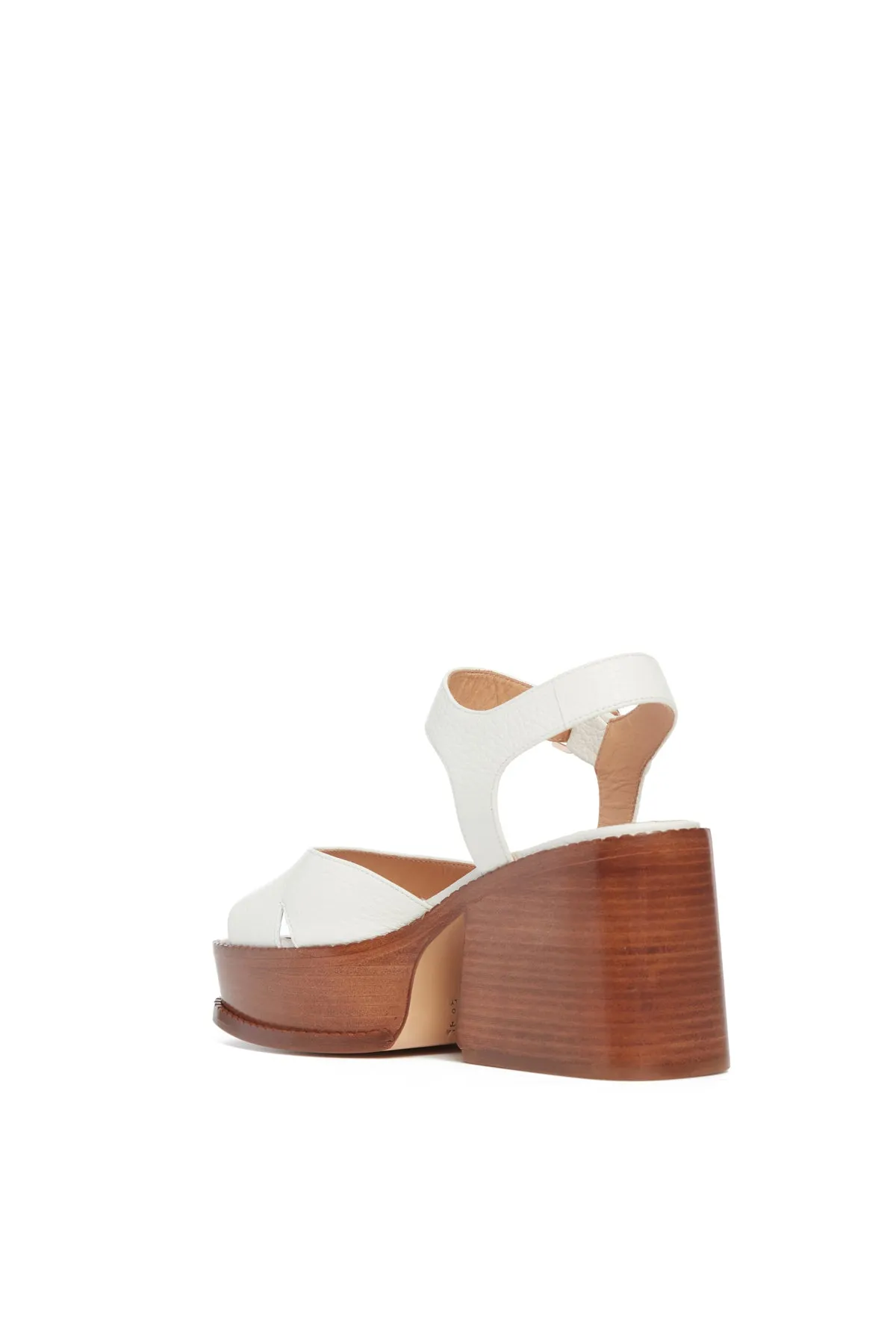 Zuri Platform Sandal in Cream Textured Leather sold by Gabriela Hearst product image thumbnail 3