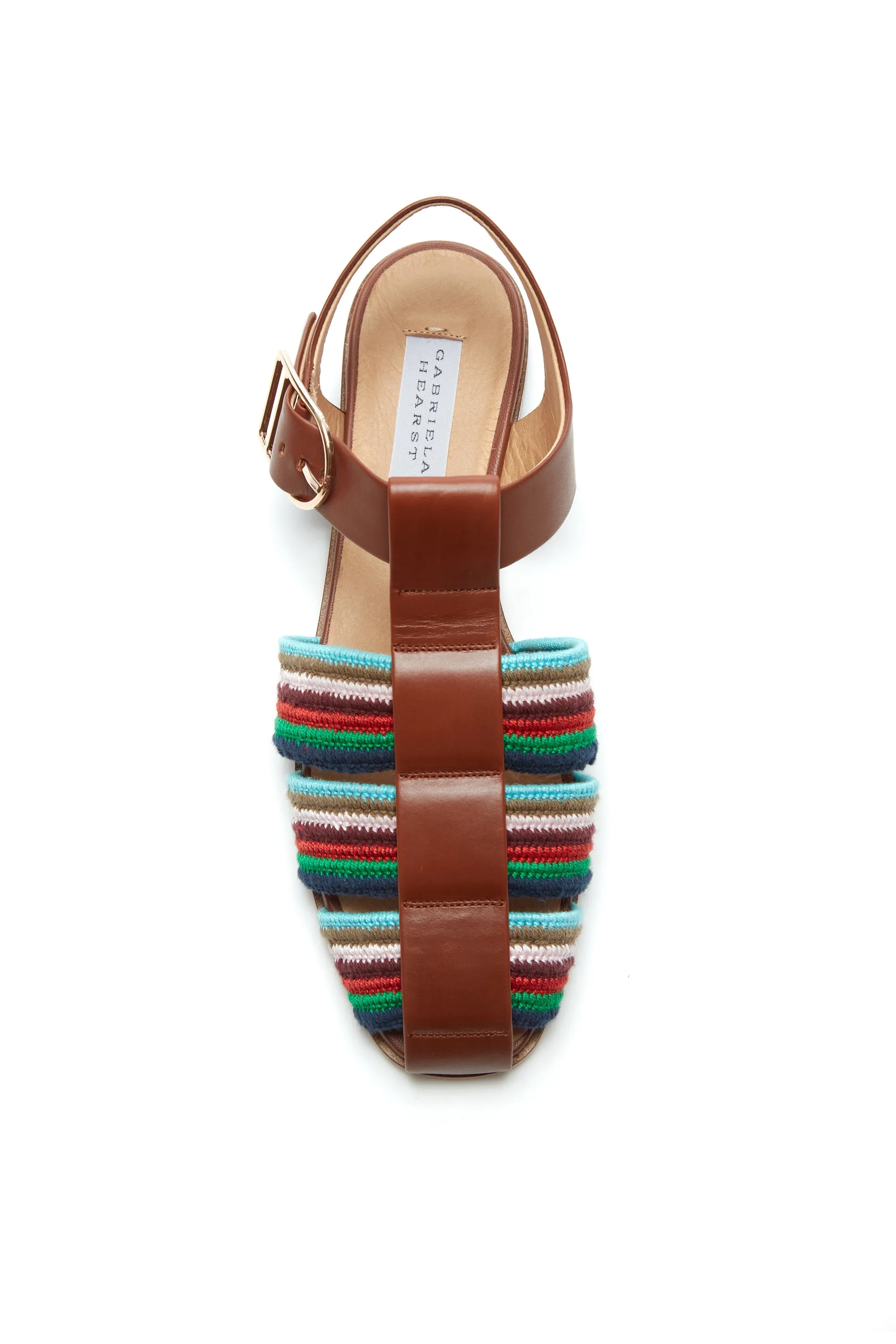 Calla Sandal in Cognac Multi Nappa Leather Crochet sold by Gabriela Hearst product image thumbnail 4