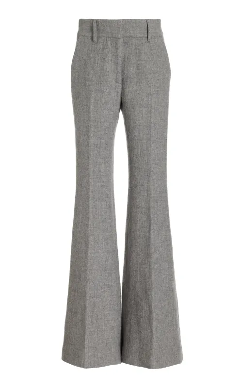 Rhein Pant in Light Grey Melange Cashmere Linen sold by Gabriela Hearst